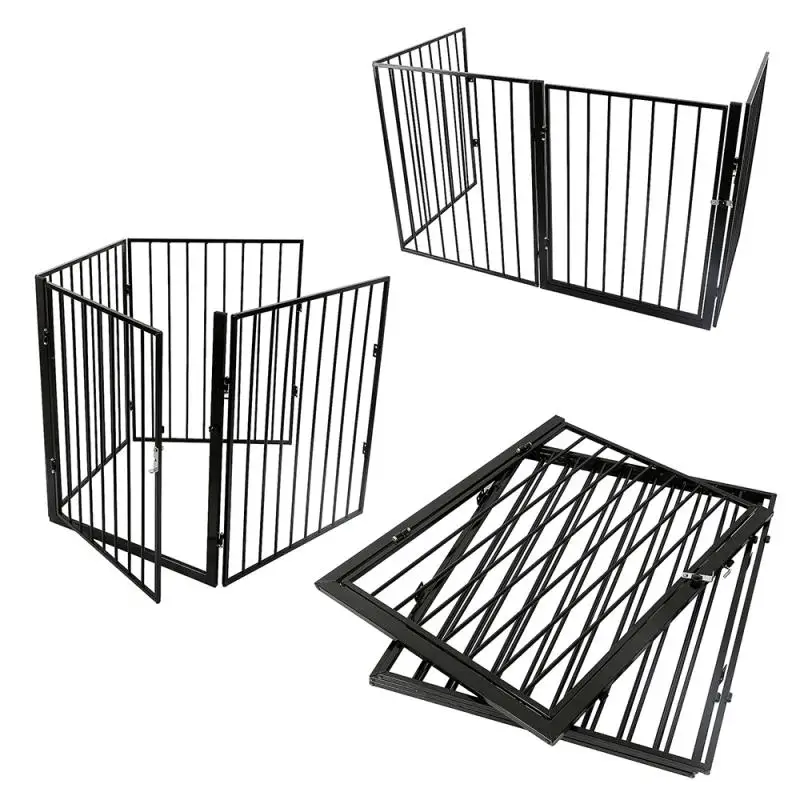 Fence4 Pcs/set Home Grille Fence Safe Baby Gate Barrier Or Play Yard Puppy Adjustable Height With Door HWC | Дом и сад