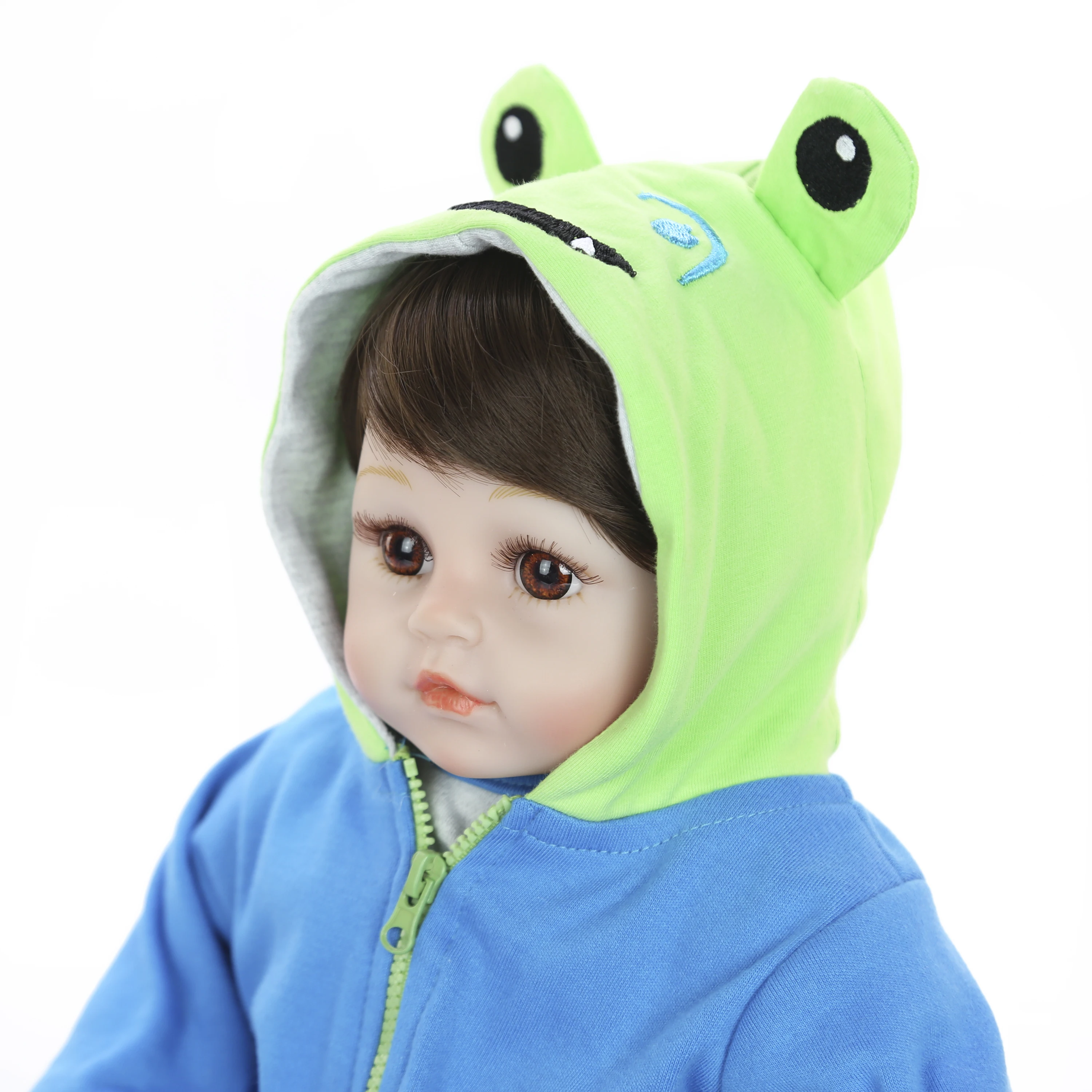 

18 Inch Lifelike Reborn Boy Doll Soft Silicone Cloth Body 48 CM Realistic Baby Toy Playmate For Kids Birthday Gift