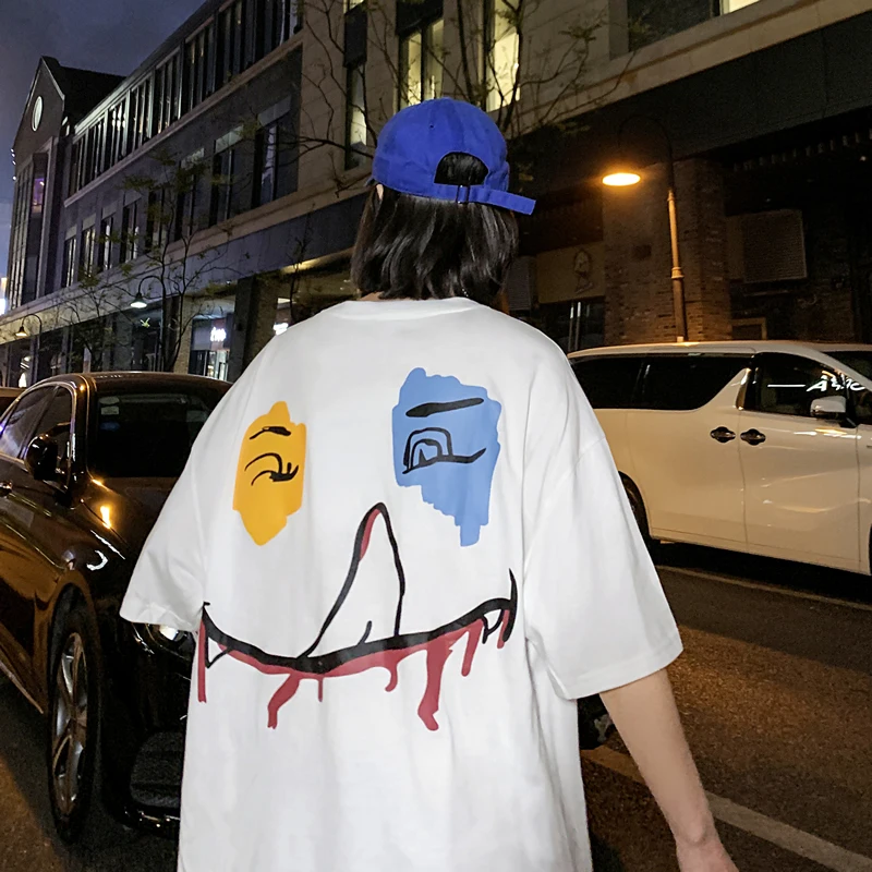 

Ткань из хлопка с круглым вырезом, одежда для маленьких девочек Рубашка свободного покроя мультфильм большой Размеры с коротким рукавом ст...