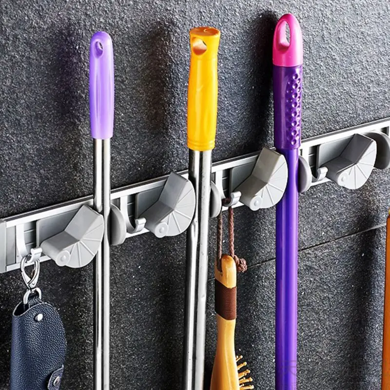 

Multifunction Hole-free Magic Drain Mop Rack Stainless Steel Hanging Gadget Item Q39B