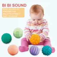 6810pcs baby touch hand ball toys infant training massage soft rubber textured multi sensory tactile pinch bath hand ball toys