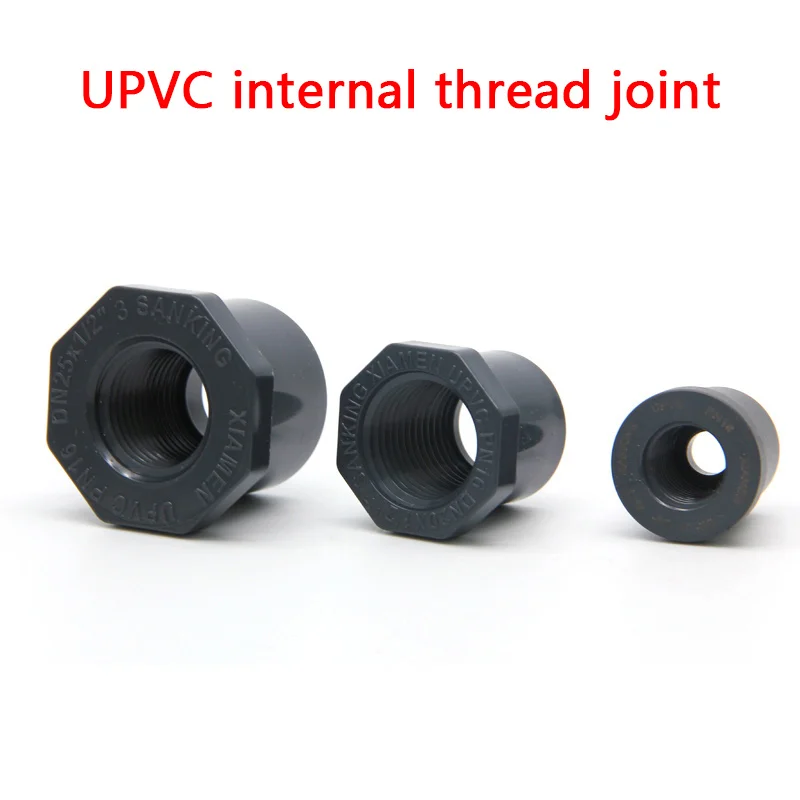 

UPVC 20~32mm to 1/4"-3/4"Pipe Fitting ANSI SCH80 Plastic Pipe Fittings Thread Bushing Reducing Internal thread Sleeve Joint 1Pcs