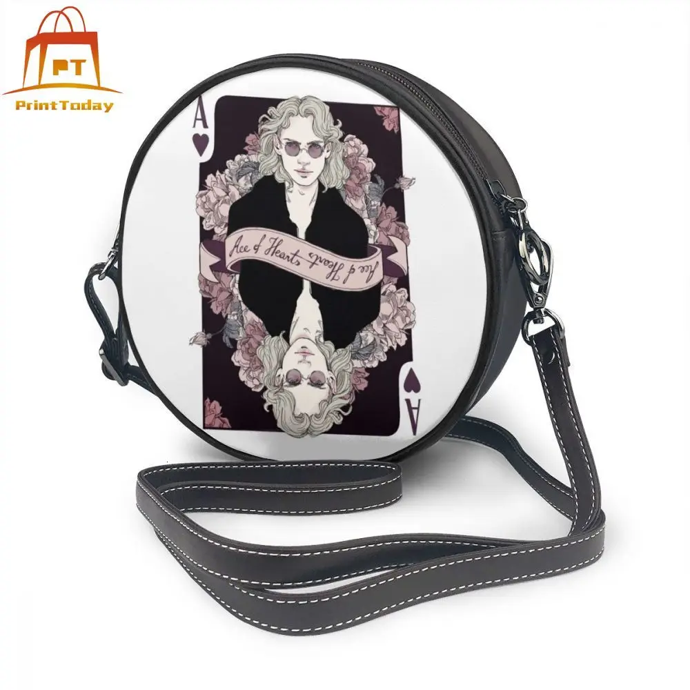 

Сумка через плечо с дизайном игральных карт кожаная сумка высокого качества женские сумки через плечо круглый кошелек