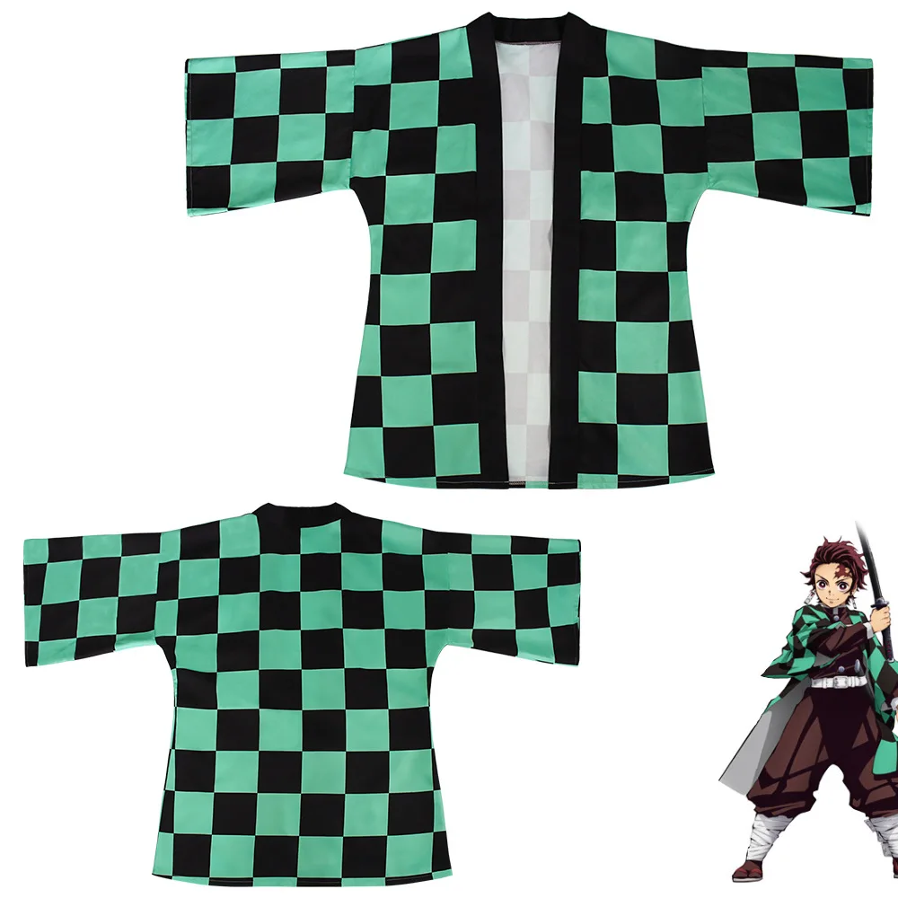 Anime Demon Slayer Kimetsu No Yaiba Tanjiro Kamado Cosplay Cape Costume Men Kimono Jackets Halloween Party Clothes Adult Kids |