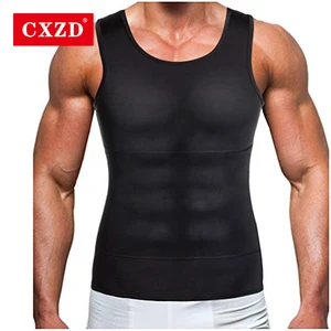 CXZD Men Compression Shirt Shapewear Slimming Body Shaper Vest Undershirt Weight Loss Tank Top Corse in India