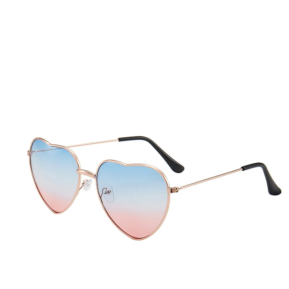 

1PC Heart Shaped Sunglasses Thin Metal Frame Sunglasses Transparent Candy Color Glasses Chic Eyewear Fancy Gift For Women Girl