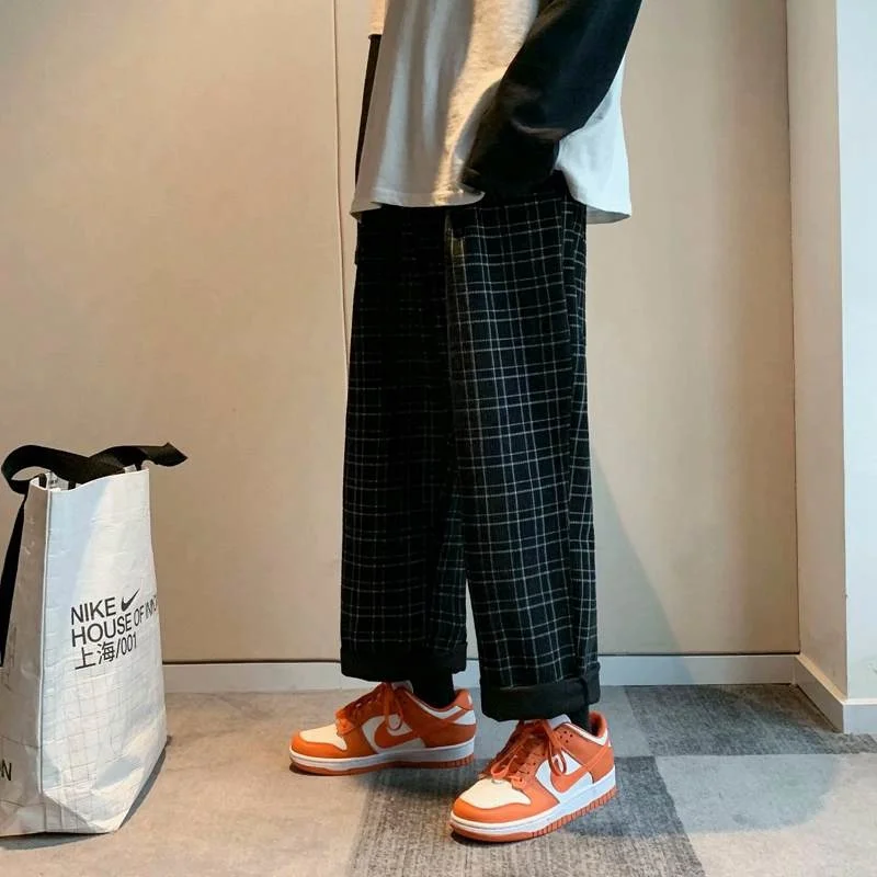 

Осенние вельветовые брюки, мужские Модные ретро брюки с широкими штанинами, мужские свободные прямые брюки в стиле хип-хоп, мужские брюки