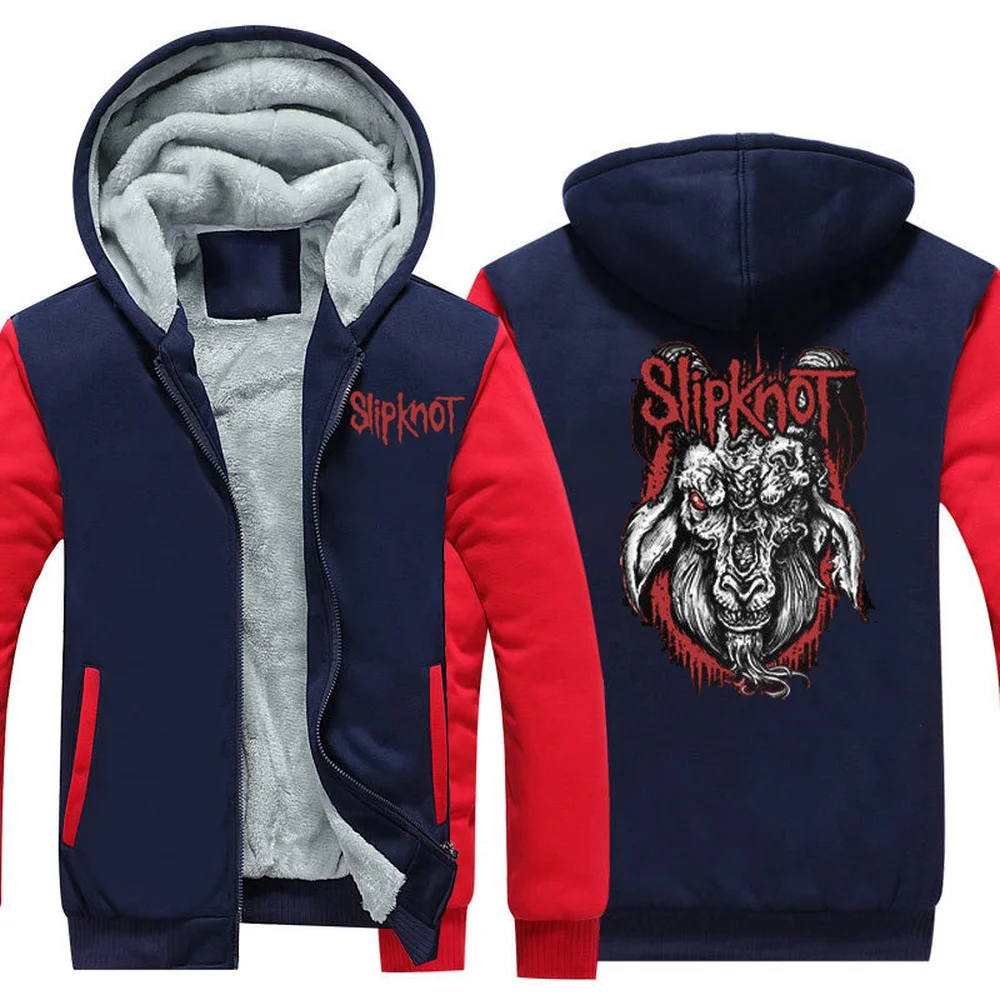 Newest Zipper Slipknot Thickened Hoodie For Men Winter Warmth | Мужская одежда