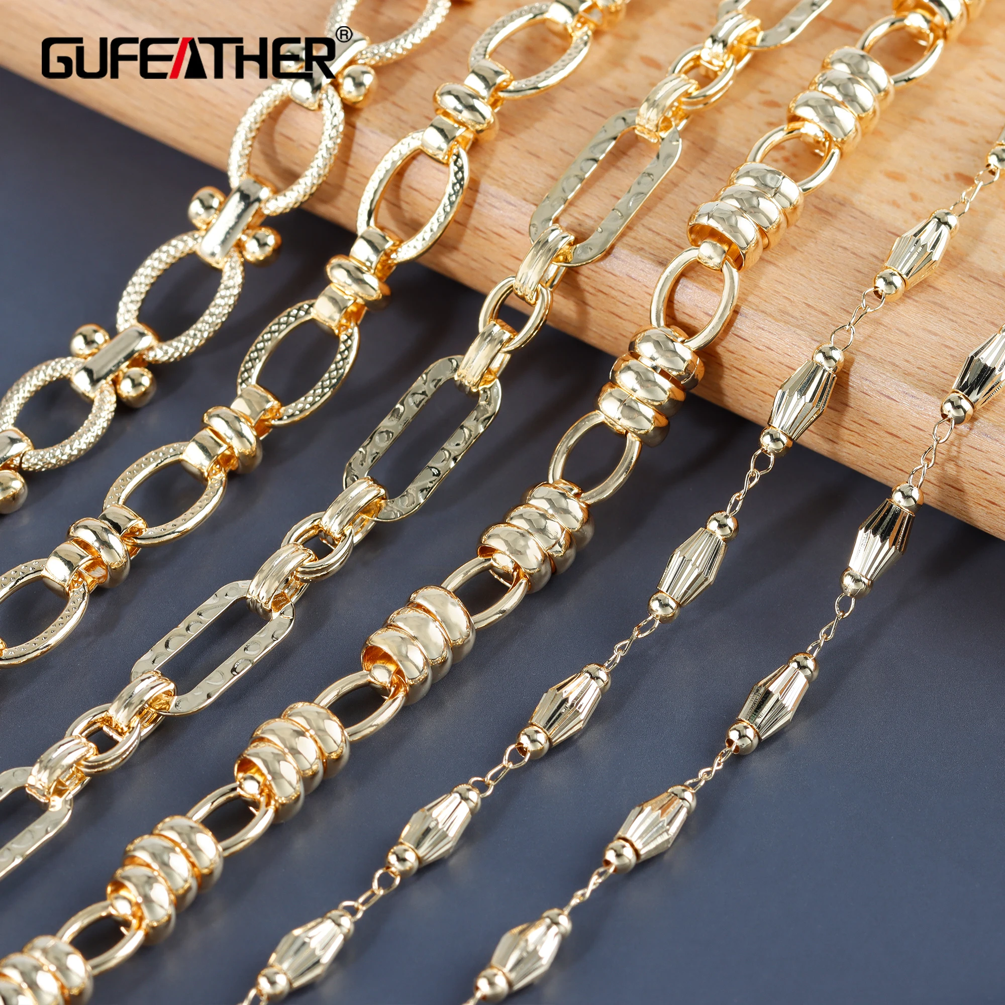 

GUFEATHER C207,diy chain,pass REACH,nickel free,18k gold plated,copper,charm,diy bracelet necklace,jewelry making finding,1m/lot