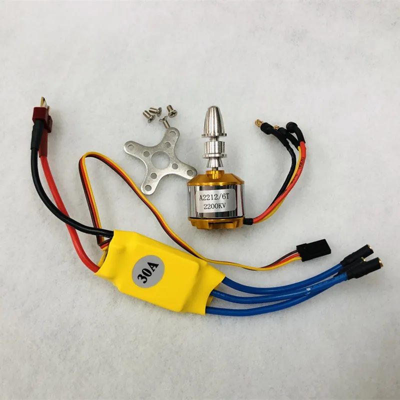 A2212 2212 2200KV бесщеточный двигатель 30A ESC крепление двигателя 6035 пропеллер SG90 9G микро сервопривод для RC вертолет с фиксированным крылом - Цвет: A2212 Motor 30A ESC