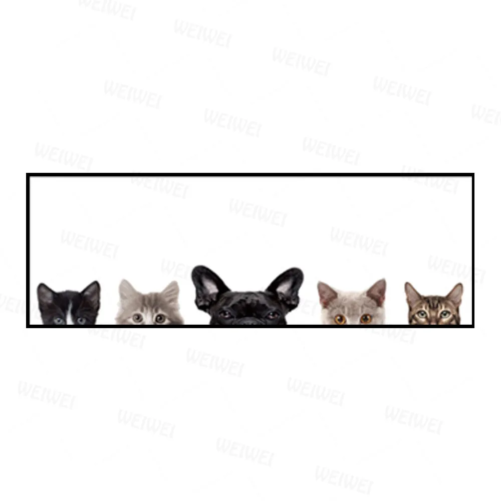 

Nordic Canvas Art Paintings Animal Lovely Cat Dog Art Picture Posters Prints Long Banner Wall Art Kawaii Kitten Decoracion Art