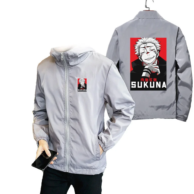 Куртка мужская с длинным рукавом аниме Повседневная ветровка большие размеры
