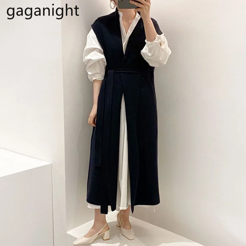 Gaganight Элегантный женский комплект из двух предметов белое платье Макси