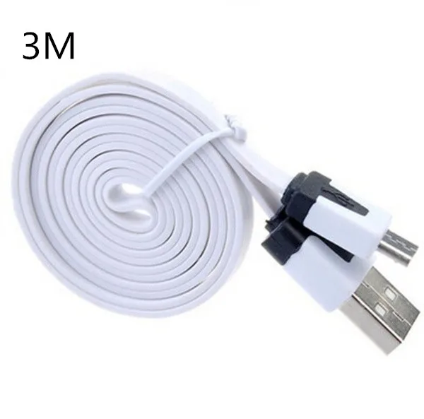 3/6/10FT (длиной 1 м/3 м) микро USB плоский лентовидный кабель для Зарядное устройство