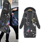 Зимнее новое пальто 2021, винтажная куртка, женское теплое пальто с капюшоном, уличное длинное шерстяное пальто на молнии с принтом