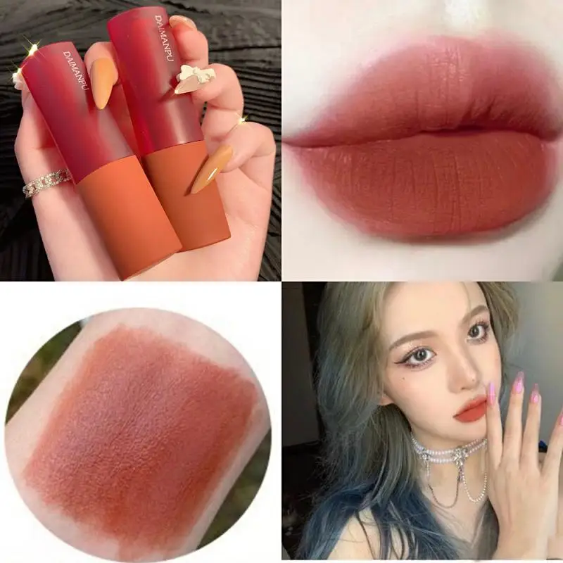 

Бархатная губная помада DAIMANPU с матовой текстурой, блеск для губ с антипригарным покрытием, стойкая, легко окрашиваемая, шелковая глазурь дл...