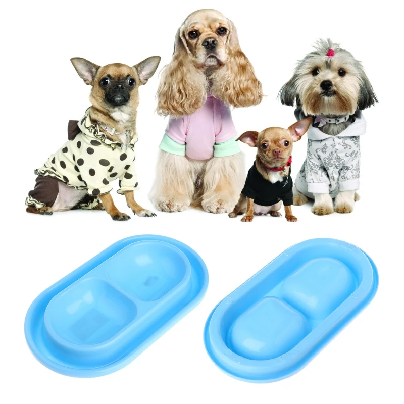 

Pet Feeding Double Bowls Plastic Anti Ants Food Water Feeder For Dogs Cats Puppy