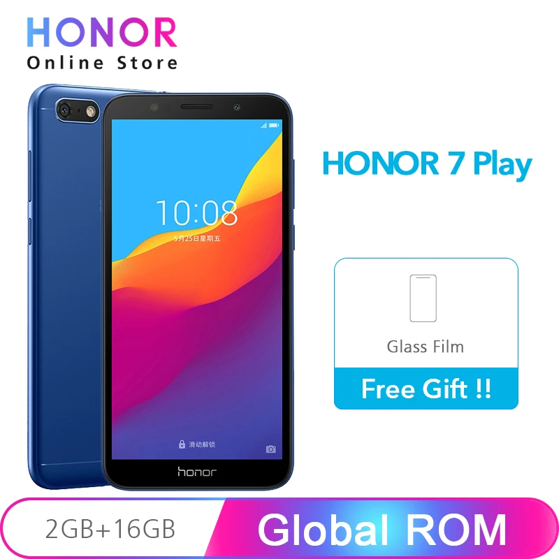 Honor 7 Play 2G 16G 4G LTE MT6739 четырехъядерный 5,45 дюймов 1440*720P 13,0 МП Android 8,1 OTA обновление мобильного телефона