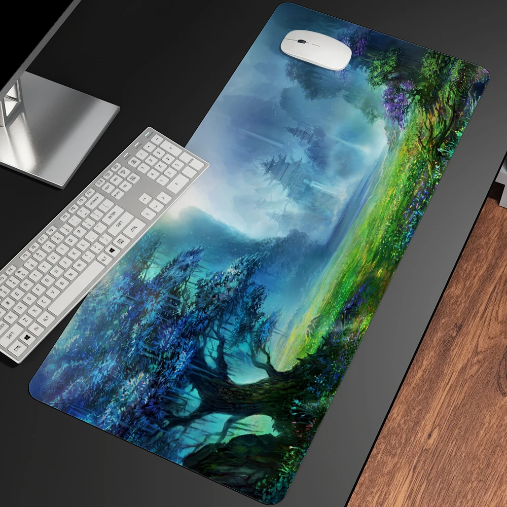 

Anime Landscape forest Firewatch Laptop Gamer Mousepad Gaming Mouse Pad Large Locking Edge Keyboard Deak Mat For CsGo LOL