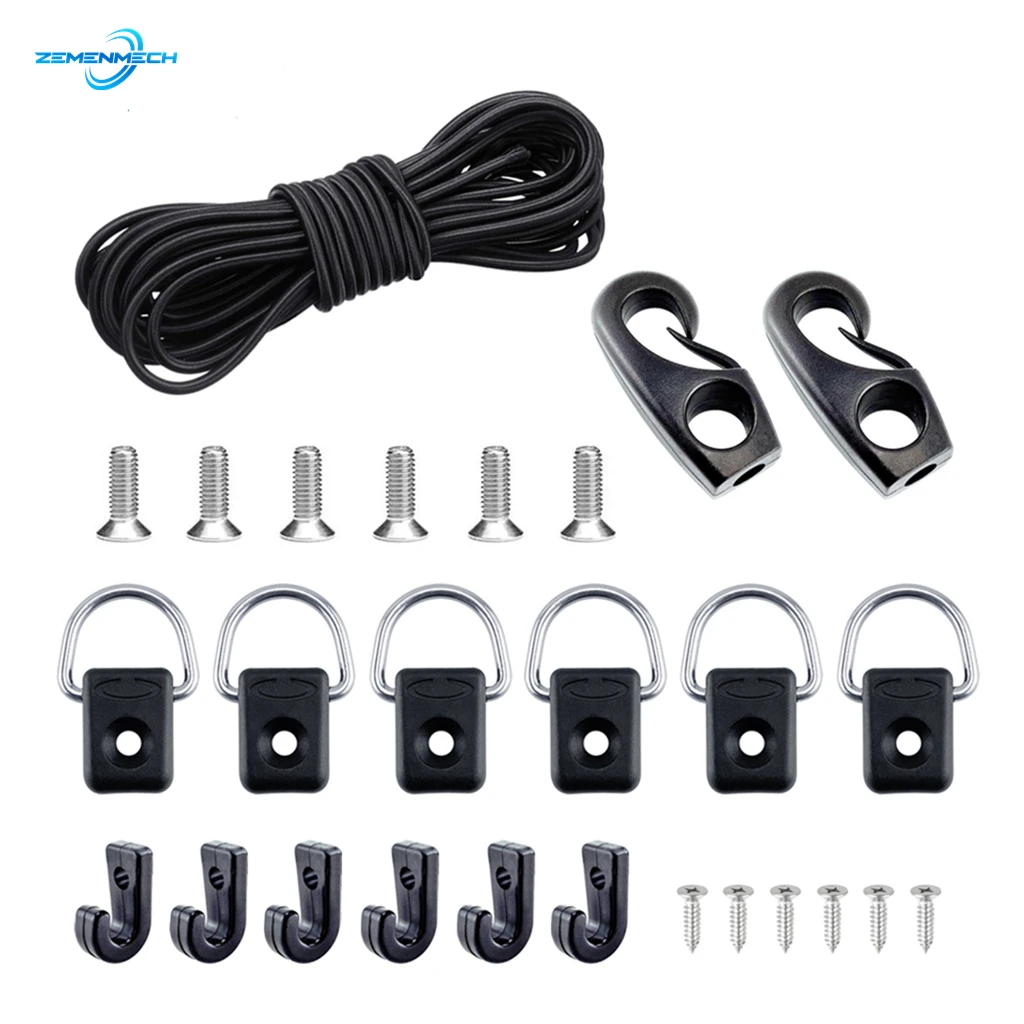 

Marine Accessories Deck Rigging Kit Bungee Cord End Hook Fishing D-Ring J-Hooks for Kayak Boat Canoe Outfitting Fishing Camping