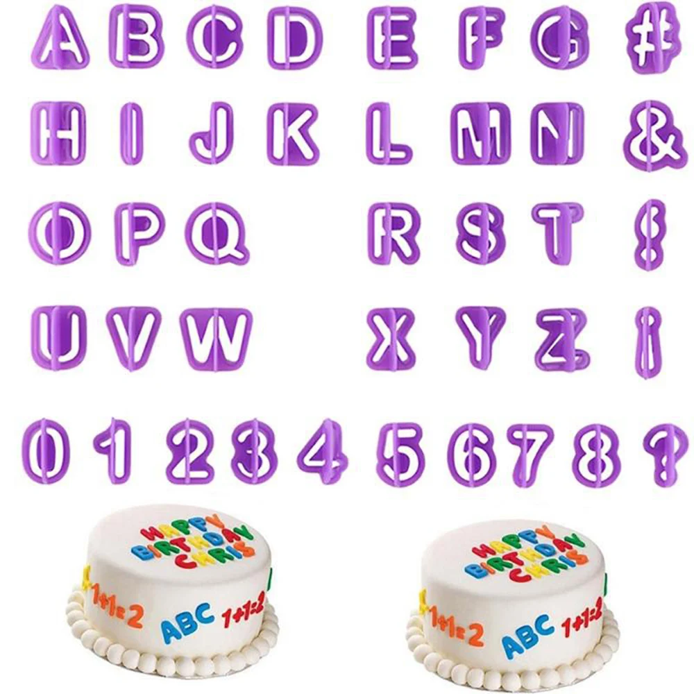 

40Pcs Alphabet Letter Number Cookie Mold Biscuit Fondant Cake Mould DIY Plastic Kitchen Tools