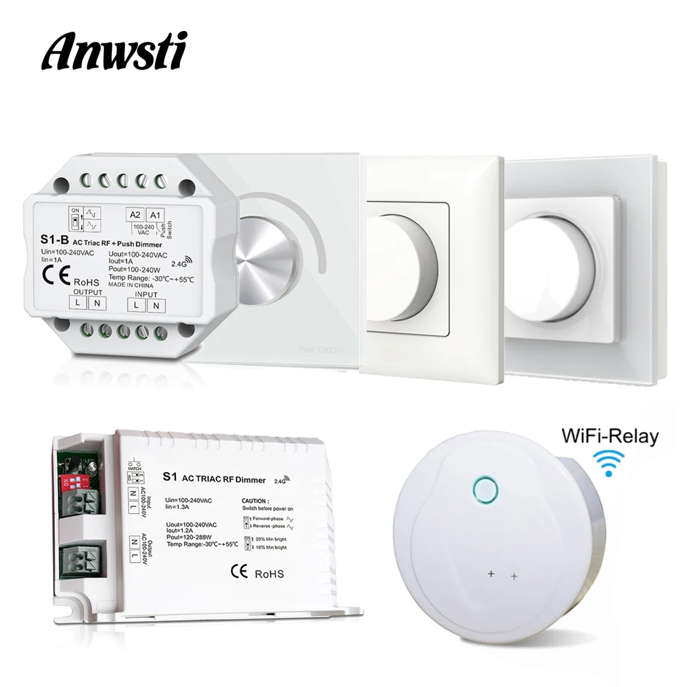 

Беспроводной Диммер AC Triac, Wi-Fi, RF, 2,4G, 110 В, светодиодный в, 230 В