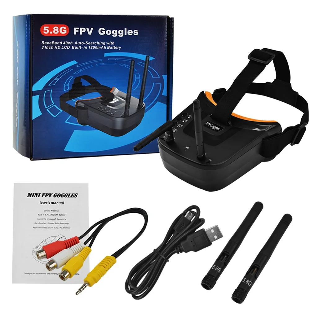 Мини очки VR009 5 8G 40CH с автопоиском и двойной антенной 3 0 дюйма 480*320|Детали