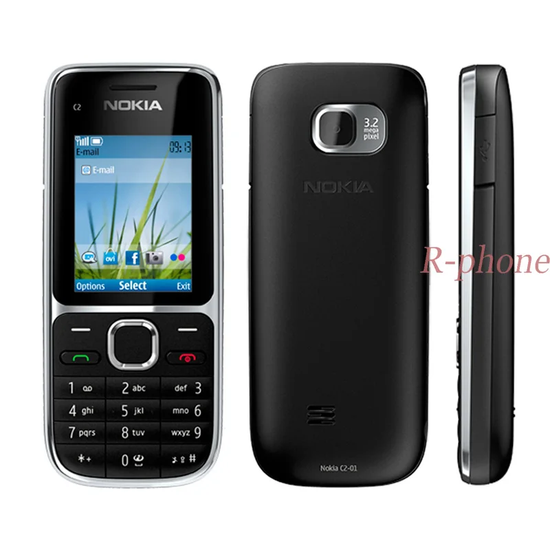 Nokia C2 C2-01 разблокированный мобильный телефон восстановленные мобильные телефоны и Иврит Русский Арабский Клавиатура