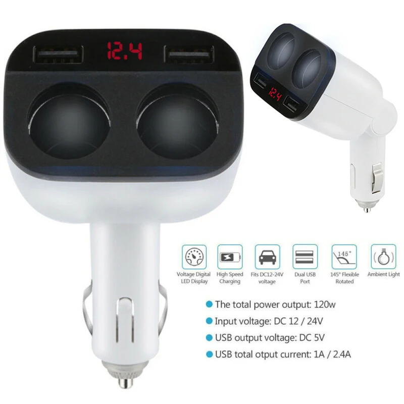 Разветвитель питания Женский 12/24 в USB-зарядное устройство для различных