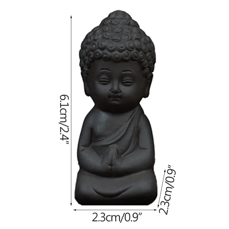 Chinese Little Ceramic Monk Figurine Buddha Statue Teahouse Ornament Car Decoration Lovely Home Decor Living Room | Дом и сад