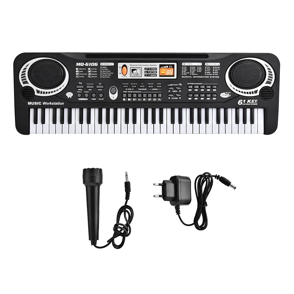 

61-Key Electric Digital Key Board Piano Musical Instruments Kids Toy With Microphone EU Plug