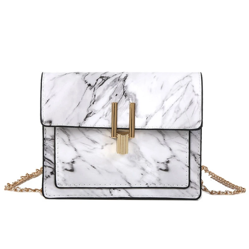 

Women's Marble Pattern PU Leather Messenger Bag Fashion Mini Casual Shoulder Bag Travel Small Square Bag Handbag