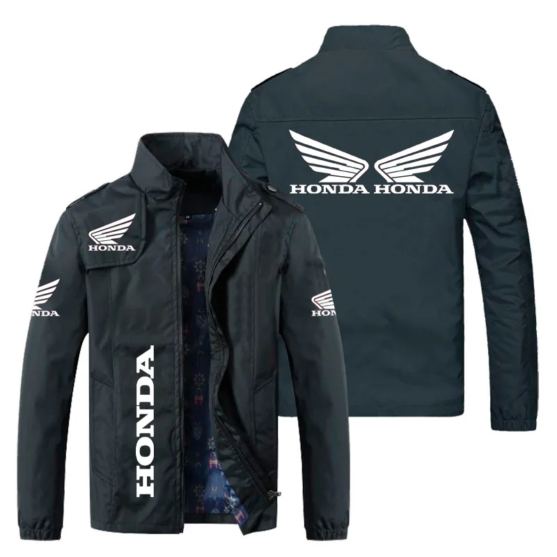 

Мужская куртка с принтом логотипа Honda с двумя крыльями, Осень-зима 2021, пальто Honda, водонепроницаемая мотоциклетная куртка, ветровка, велосипе...