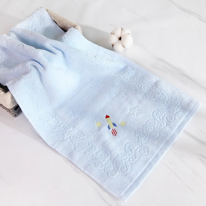 Хлопковая мягкая мультяшная вышивка для детей 26 х52 см|Полотенца лица| |