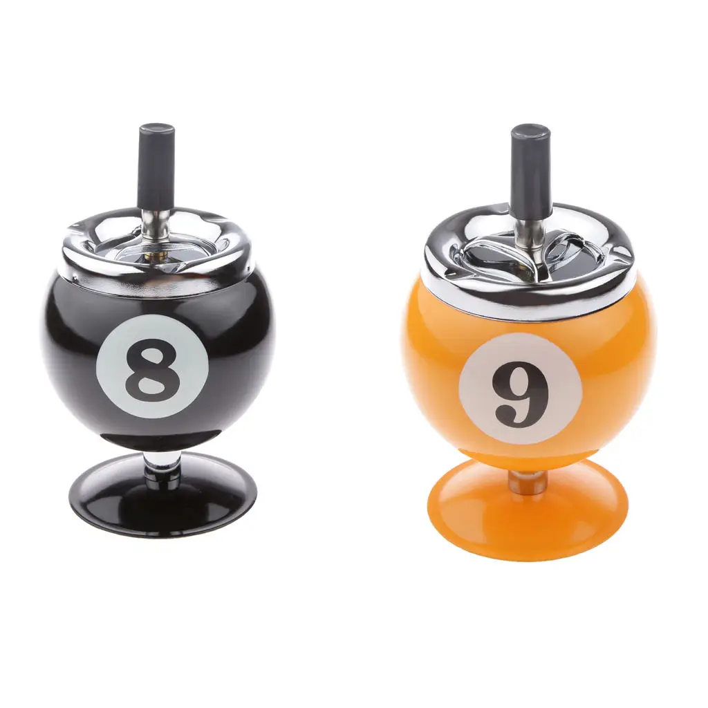 

Collectible Gift Aluminum Pool Billiard Ball Ashtray With Base Black 8