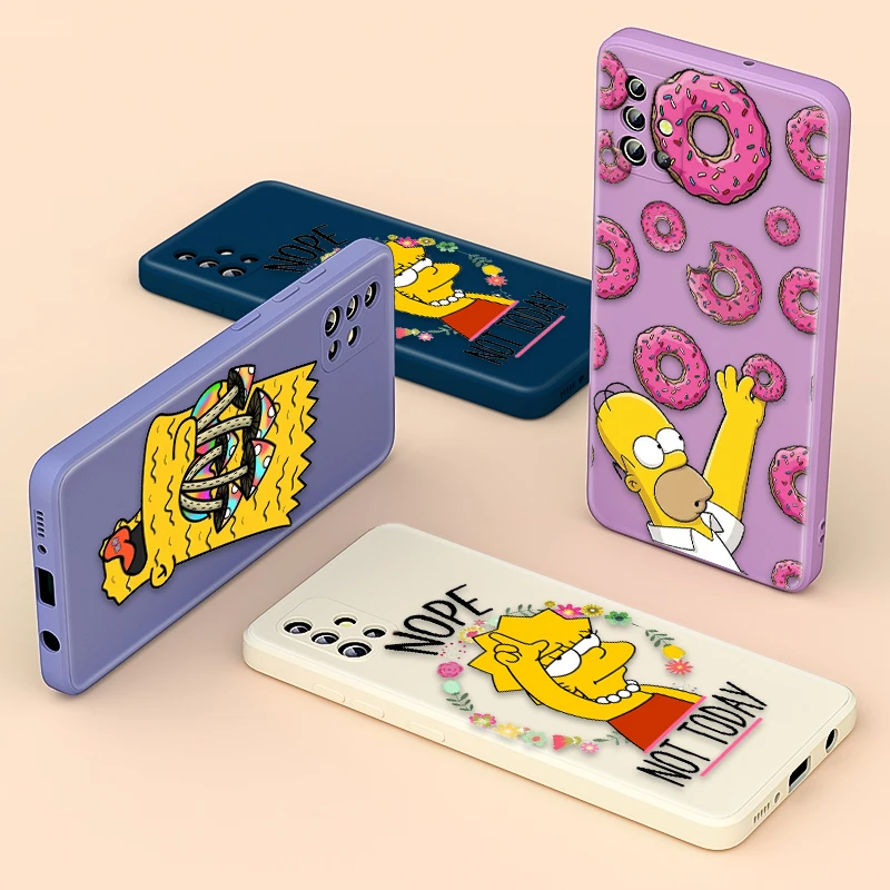 

Cartoon The Simpsons For Samsung A72 A52 A71 A51 A32 A31 A12 A11 A91 A81 A02 A03 Liquid Silicone Soft Phone Case