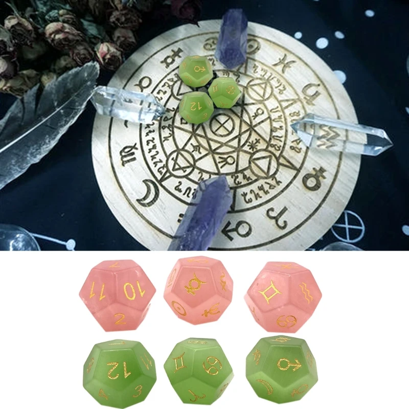 

448D 3pcs/set 12-sided Astrology Zodiac Signs Dice For Constellation Divination Toys Creative Multi Sided Dice for astrologer