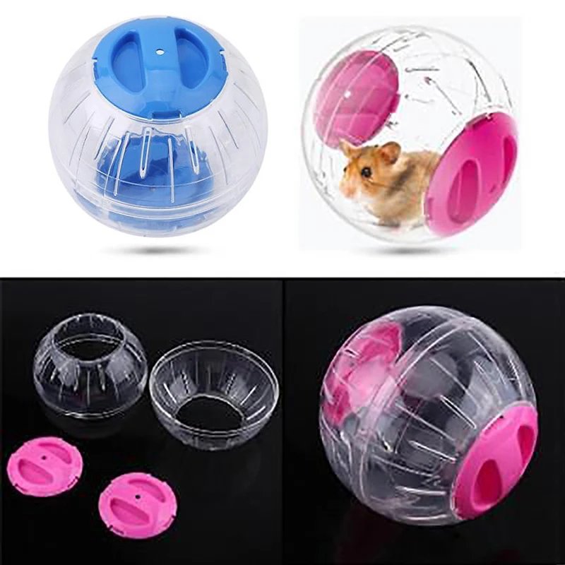 

10cm Breathable Clear Ball Without Bracket Hamster Pets Product Small Running Ball 2Colors Plastic Fit For Small Pets Pink blue