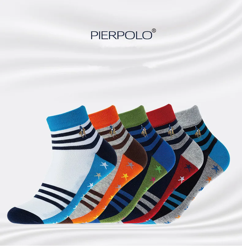 

2023 Winter Pier Polo Brand Breathable Cotton Men's Embroidery Socks Casual Dress Socks Long Crew Gift Socks Man Mix Color