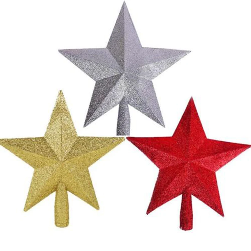 Christmas Tree Top Star Topper Glitter Finish 15cm For Of Decoration Home Graden Decora | Дом и сад