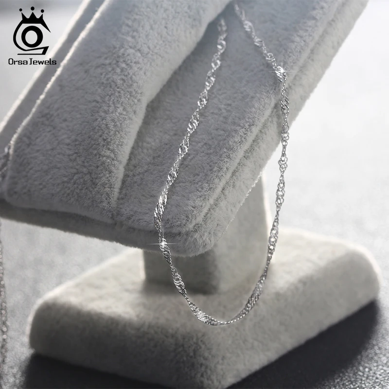 ORSA JEWELS Настоящее 925 стерлингового серебра ожерелья для женщин и мужчин звено цепи