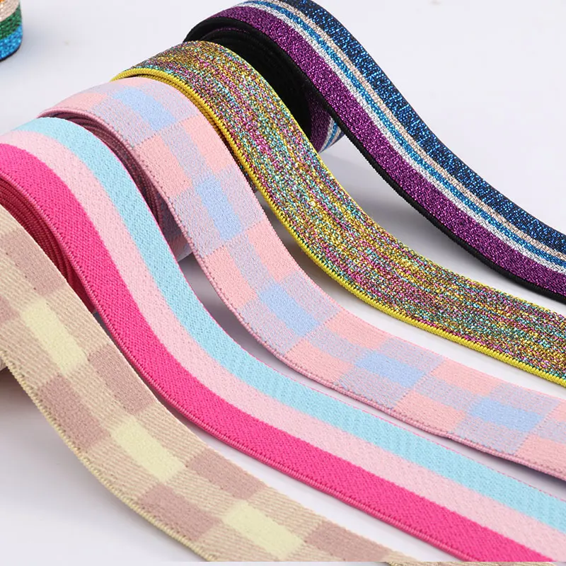 

1Meter Stripe Elastic Bands 25MM（0.98） Elastic Ribbon For Headwear Clothing Bags Trousers Rubber Webbing DIY Sewing Accessories