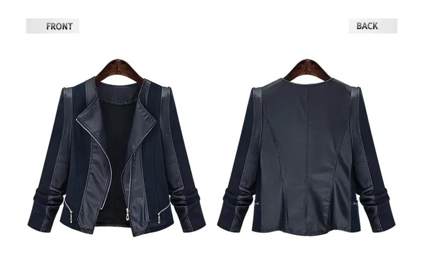 

Genuo Women's Jackets PU Leather Jacket Coat Women/Autumn Winter Faux Leather Jackets Women Large Size Slim Short Coat Female