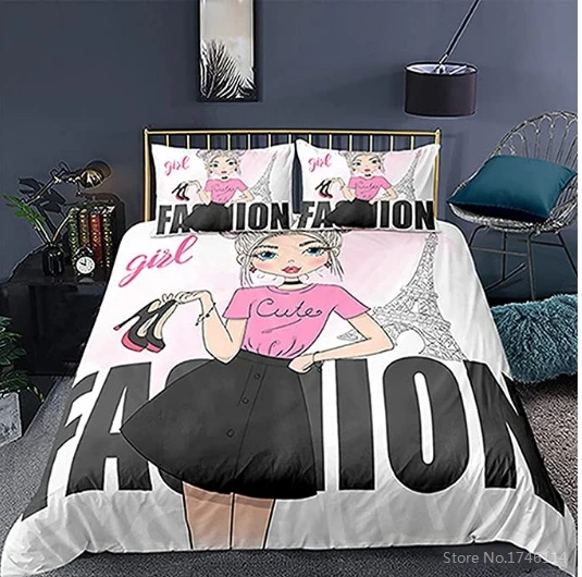 

Beautiful Dancing Girl Ballet Girl Bedding Set Queen King Size Duvet Cover Set Soft Comforter Cover with Pillowcase Home Textile