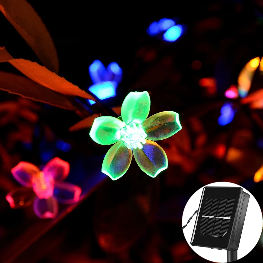 

Solar String Christmas Lights Outdoor 23 ft 50 LED 3Mode Waterproof Flower Garden Cherry Blossom Lighting Party Home Decoration