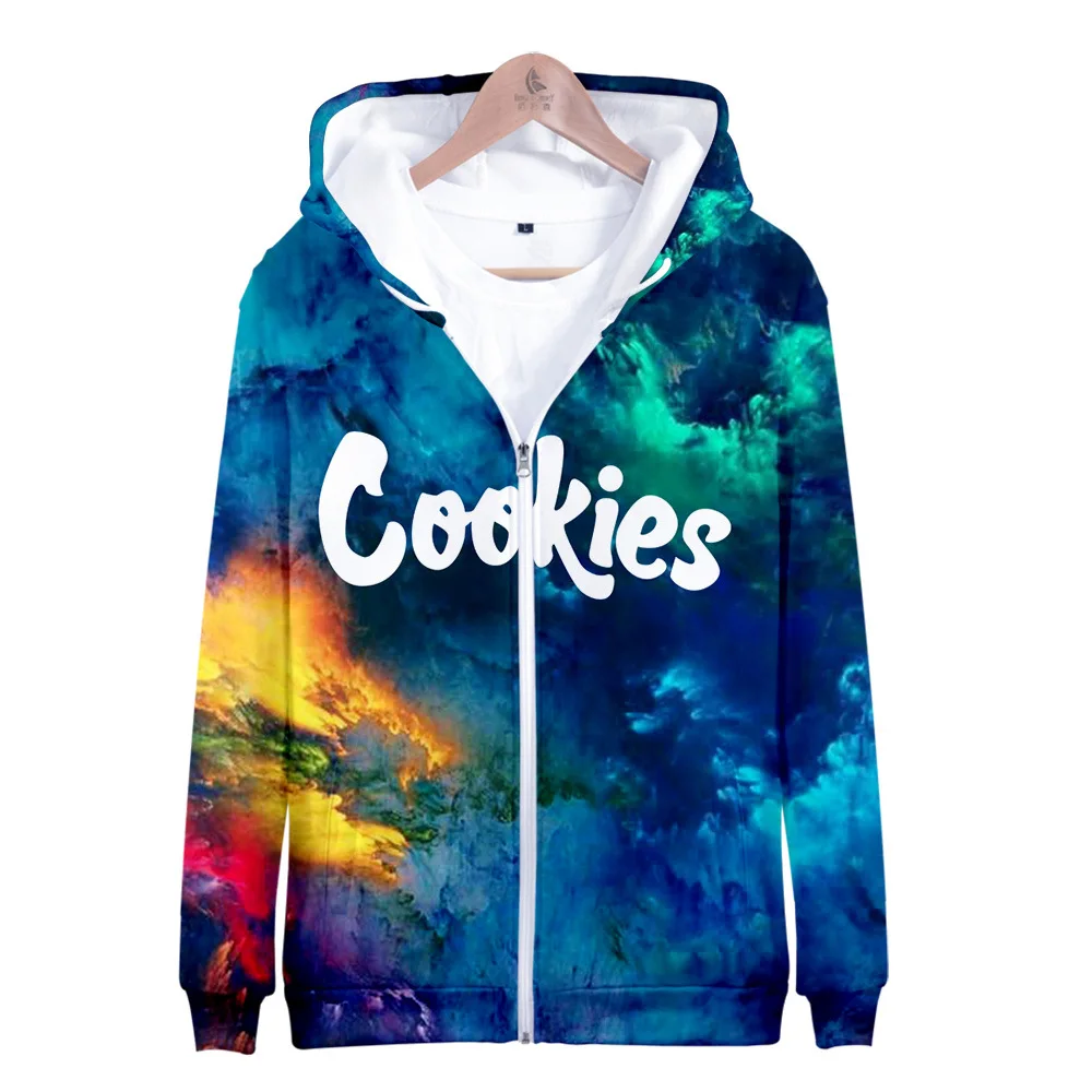 

2021 Cookies 3D Printed Colorful Hoodie Sweatshirt for Men Women Zipper Hooded Loose Harajuku Jacket Tracksuit Sportswear