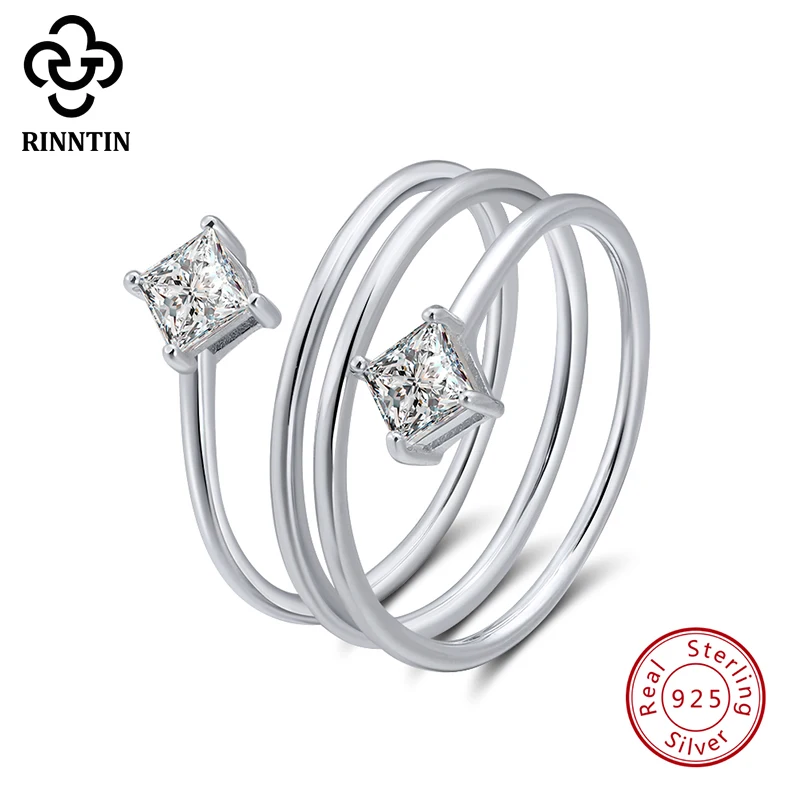 Женское кольцо из серебра 925 пробы с прозрачным цирконием|Кольца| |