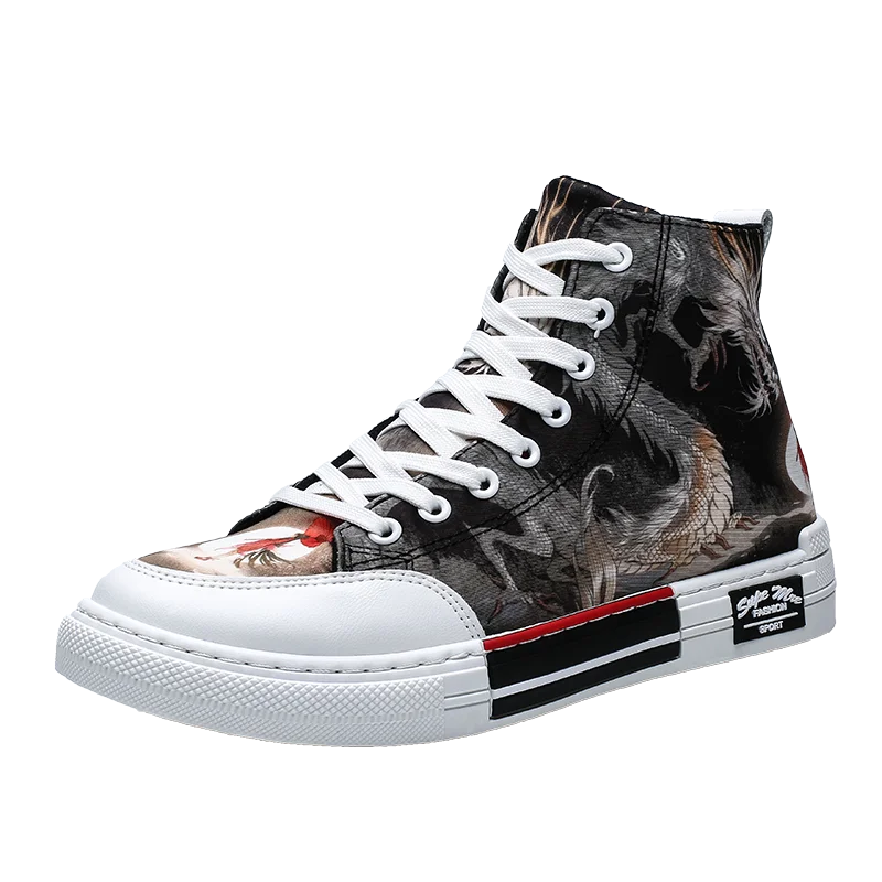 Новинка Высота верхушки 1970 s парусиновая женская обувь Taylor Dragon Fire zapatos de hombre для