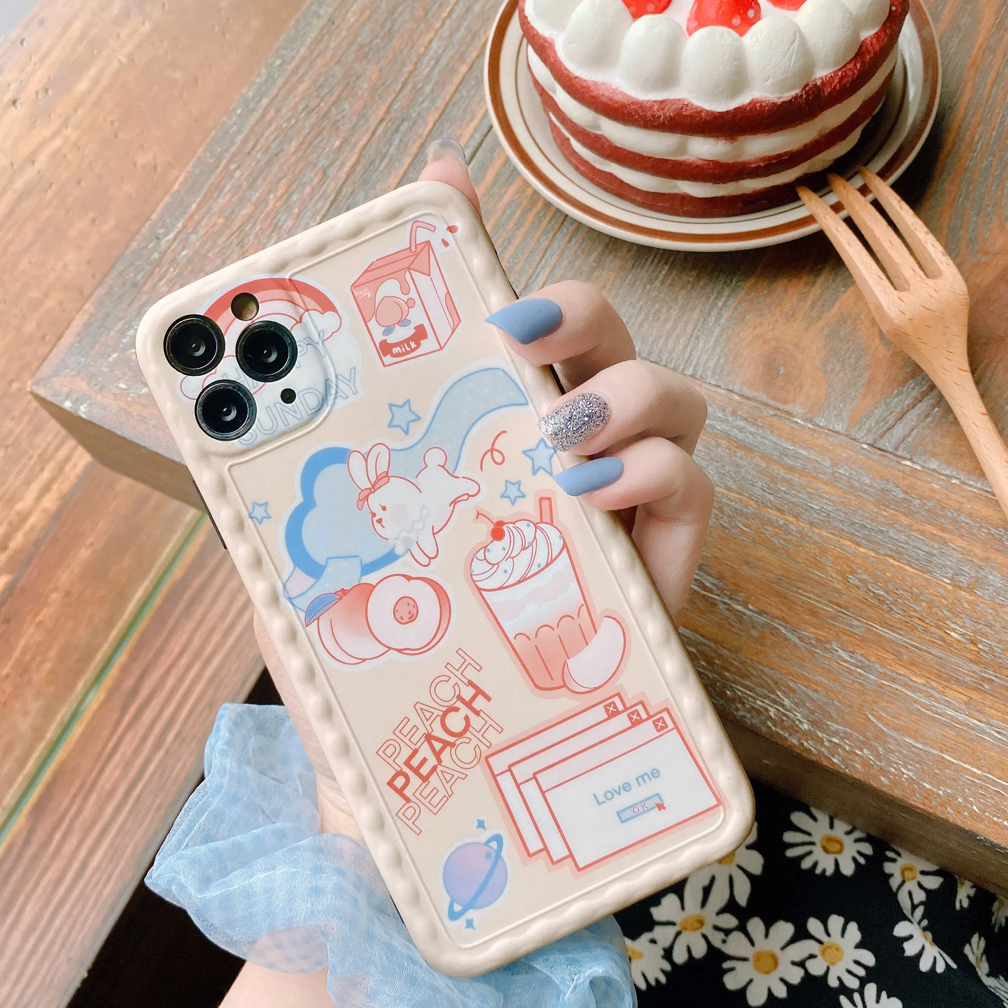 Мягкий чехол с милым мультяшным рисунком для iphone 11 pro max 7 8 plus X Xs XR защитный розовые