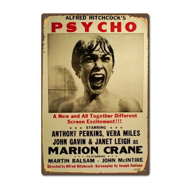 

Classic Psycho Poster Horror Film Movie Vintage Retro Tin Sign Metal Decor